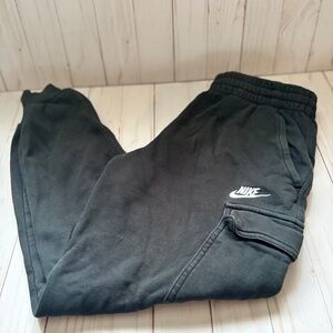 Nike Youth Boys Jogger Sweatpants Size Large Black Fleece Logo